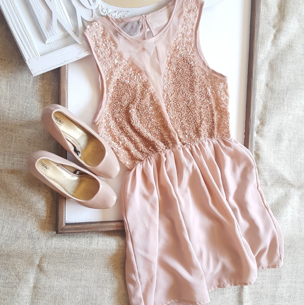 Dusty Rose beaded top Dress